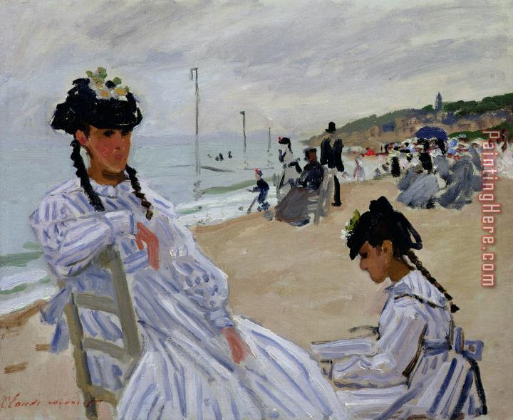 Claude Monet On the Beach at Trouville